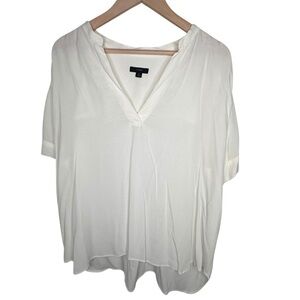 J.Crew Women's White Short Sleeve Blouse Size XL